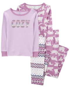 Трикотажная пижама для девочки 1шт. (фиолетовая с принтом)