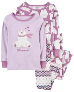 Трикотажна піжама для дівчинки 1шт. (фіолетова з принтом)