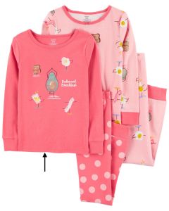 Трикотажная пижама для девочки 1шт. (розовая с штанишками в горох)