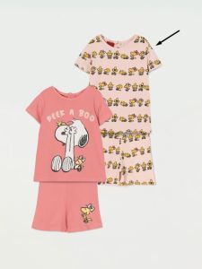 Трикотажна піжама Snoopy Peanuts для дитини 1 шт. (пудрова з принтом)