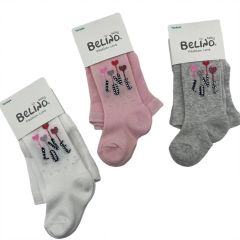 Хлопковые колготки для девочки (1шт. серый меланж), Belino 000KB48
