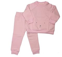 Трикотажный костюм с махровой нитью для девочки (розовый), Robinzone КС-503/504