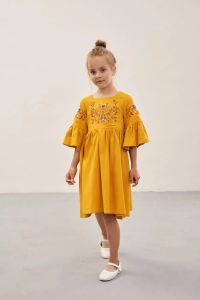 Платье с вышивкой "Зайчики" для девочки, Merezhka ksd094