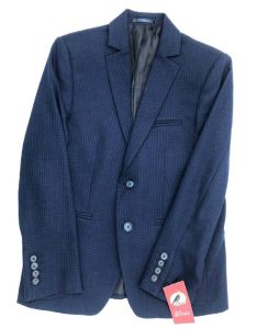 Стильный пиджак для мальчика (синий в клеточку), 4481