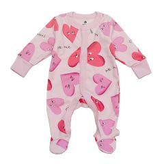 Трикотажный человечек для малыша (розовый/сердечка), Minikin 2312703