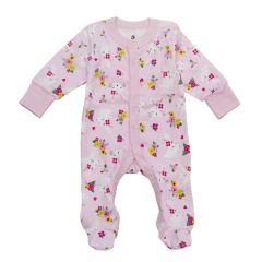 Трикотажний чоловічок для малюка (рожевий/зайчики), Minikin 2312703