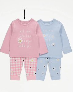 Трикотажная пижама для ребенка 1шт. (розовая с принтом)