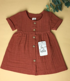 Муслиновое платье для девочки (терракотовое), Lotex 055-11