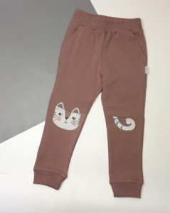 Трикотажные штаны для девочки (темная пудра), Robinzone ШТ-411/412