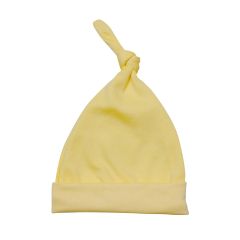 Трикотажная шапочка с узелком для малыша (светло-желтая), Minikin 213903