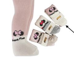 Бавовняні колготки для дівчинки ''Minnie Mouse'' (1шт. рожеві/молочні), Arti 310055