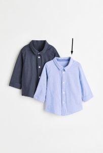 Хлопковая рубашка для мальчика 1шт(голубая), 1103520001