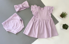 Трикотажний комплект для дівчинки (фіолетовий), Little Angel 14049/14051