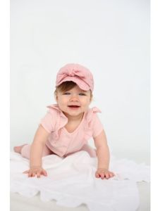 Бавовняна кепка із прошви для дівчинки "Джолі" 23-03-012 (пудра)