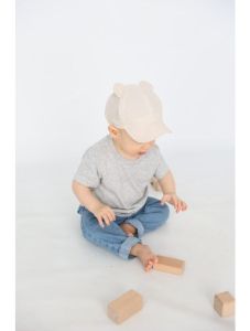Бавовняна кепка для хлопчика "Мерфі" 23-03-003 (бежева смужка)