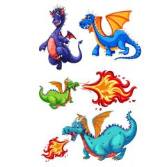 Набір тимчасових татуювань "Дракони", 74077871