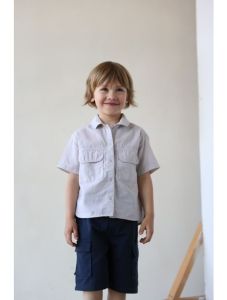 Хлопковая рубашка для мальчика "Карпос" (беж), 23-03-029