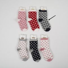 Трикотажные носки для ребенка (1шт. серые в черные сердечки), Arti 200058