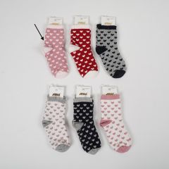 Трикотажні шкарпетки для дитини (1шт. пудрові в рожеві сердечка), Arti 200058