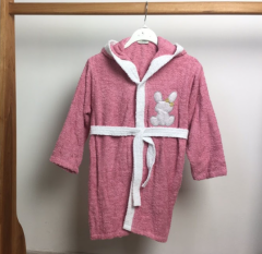 Махровый халат для девочки (розовый с зайкой), 457 Minilori Baby