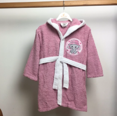 Махровый халат для девочки (розовый с слоником), 457 Minilori Baby