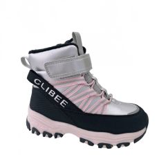 Теплі чобітки для дитини, HB360 silver/pink