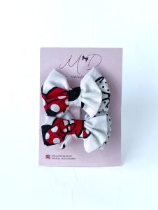 Набір заколок для волосся (2 шт.) "Minnie Mouse" 5,5x3,5, ручна робота