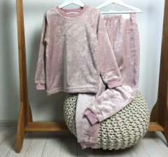 Плюшевая пижама для девочки (светло-розовая) велсофт, Lotex 2453-21