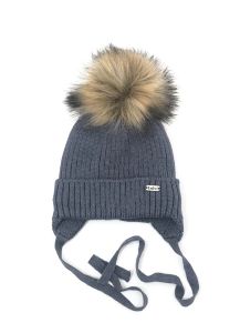 Теплая шапка с флисовой подкладкой для ребенка (темно-серый меланж), Talvi, 01927