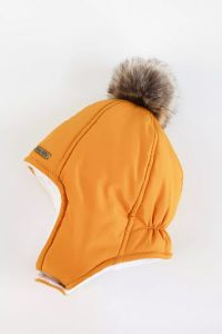 Теплая шапка с начесом "Аляска" для ребенка, горчичная, 1032