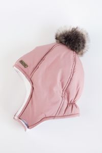 Теплая шапка на флисовой подкладке "Аляска" (розовая), 1032