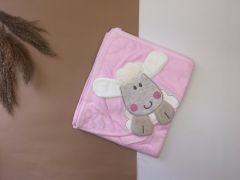 Махровий рушник з капюшоном, рожевий (83х85), BabyLine 9732