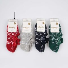 Короткі шкарпетки з махровою ниткою всередині (1шт.,червоні) K83027