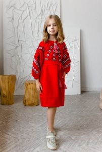 Вышитое платье из льна для девочки "Дзвінка", Galychanka, Gdr-0223