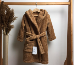 Плюшевий халат з капюшоном для дитини (коричневий), Lotex 286-21