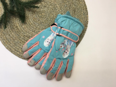 Теплі рукавиці "FROZEN" з плюшевою підкладкою для дівчинки (бірюзові), Solnse 02
