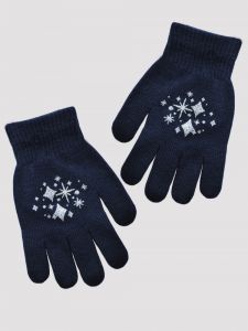 Трикотажні рукавиці всередині з легким начосом, Noviti RZ027-G-01 (темно-сині)