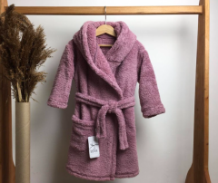 Плюшевий халат з капюшоном для дитини (пудра), Lotex 286-21