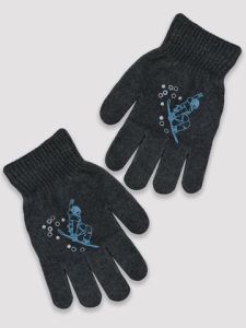 Трикотажні рукавиці всередині з легким начосом, Noviti RZ021-B-01 (темно-сірі)