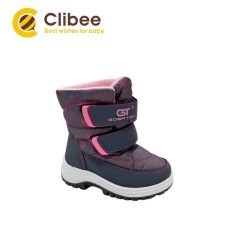 Теплі чобітки для дівчинки, Clibee A201 grey/pink