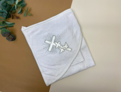 Махрове крижмо-рушник для Хрещення малюка (біле), BabyLine 9361