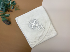 Махрове крижмо-рушник для Хрещення малюка (айворі), BabyLine 9361