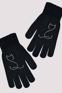 Трикотажні рукавиці всередині з легким начосом, Noviti RZ026-G-01 (чорні)
