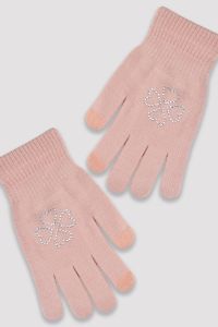 Трикотажні рукавиці всередині з легким начосом, Noviti RZ026-G-01 (рожеві)
