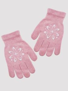 Трикотажні рукавиці всередині з легким начосом, Noviti RZ021-G-01 (рожеві)
