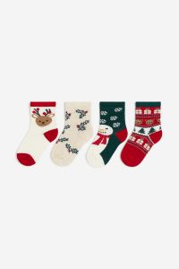 Набір новорічних шкарпеток для дитини від H&M (4 пари), 1167892006
