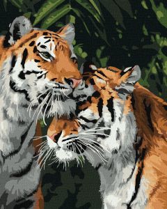 Картина за номерами "Тигрове кохання" 40*50, Ідейка КНО4301