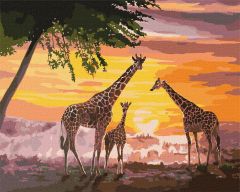 Картина за номерами "Сім'я жирафів" 40*50, Ідейка КНО4353