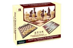 Настільна гра 3в1 (шахи, шашки, нарди), YG Toys QX6720