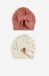 Набір трикотажних шапочок для дівчинки (2 шт.), 1156124004